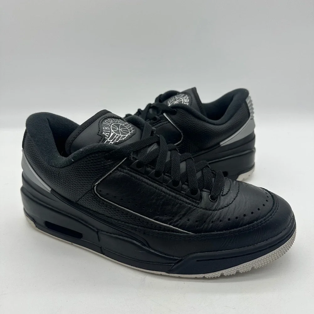 Nike Air Jordan FD0383-001 Mens 9 Jordan 2/3‎ Low Black Metallic Silver Shoes